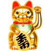 Aziatische zwaaiende gelukskat/geluksbrenger goud Maneki Neko