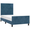 vidaXL Bedframe met hoofdeinde fluweel donkerblauw 90x200 cm