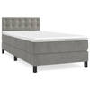 vidaXL Boxspring met matras fluweel lichtgrijs 90x190 cm