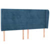 vidaXL Hoofdbord met randen 183x23x118/128 cm fluweel donkerblauw