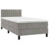 vidaXL Boxspring met matras en LED fluweel lichtgrijs 90x190 cm