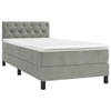 vidaXL Boxspring met matras fluweel lichtgrijs 80x200 cm