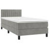 vidaXL Boxspring met matras en LED fluweel lichtgrijs 80x200 cm