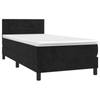 vidaXL Boxspring met matras en LED fluweel zwart 90x190 cm