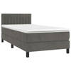 vidaXL Boxspring met matras en LED fluweel donkergrijs 80x200 cm