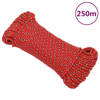 vidaXL Boottouw 3 mm 250 m polypropyleen rood