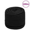 vidaXL Werktouw 18 mm 100 m polyester zwart