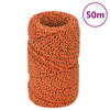 vidaXL Boottouw 2 mm 50 m polypropyleen oranje