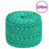 vidaXL Boottouw 6 mm 100 m polypropyleen groen