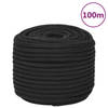 vidaXL Boottouw 14 mm 100 m polypropeen zwart