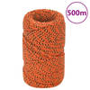 vidaXL Boottouw 2 mm 500 m polypropyleen oranje