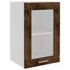 vidaXL Wandkast 40x31x60 cm glas en bewerkt hout gerookt eikenkleurig