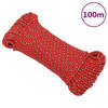 vidaXL Boottouw 5 mm 100 m polypropyleen rood