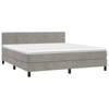 vidaXL Boxspring met matras en LED fluweel lichtgrijs 180x200 cm