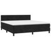 vidaXL Boxspring met matras en LED fluweel zwart 160x200 cm