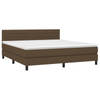 vidaXL Boxspring met matras stof donkerbruin 180x200 cm