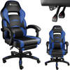 tectake - bureaustoel Comodo - gamestoel - zwart / blauw - 404743
