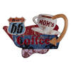 Clayre & Eef Wanddecoratie 60x40 cm Rood Blauw Ijzer Moms Coffee Muurdecoratie Rood Muurdecoratie