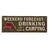 Clayre & Eef Tekstbord 36x13 cm Groen Ijzer Weekend Drinking Wandbord Groen Wandbord