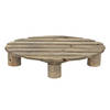 Clayre & Eef Plantentafeltje 30x24x6 cm Bruin Hout Ovaal Plantenstandaard Bruin Plantenstandaard