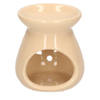 Geurbrander voor amberblokjes/geurolie/waxmelts - keramiek - beige - 7 x 8 cm - Geurbranders