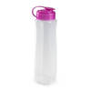 Kunststof waterfles 1000 ml transparant met dop roze - Drinkflessen