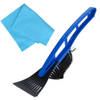 Autoramen stevige IJskrabber met borstel blauw 31 cm met anti-condens doek - IJskrabbers