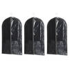 Set van 5x stuks kleding/beschermhoes zwart 100 cm inclusief kledinghangers - Kledinghoezen
