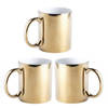 6x stuks koffiemok/drinkbeker goud metallic keramiek 350 ml - Bekers