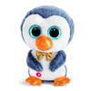 Nici Pinguin Sniffy - pluche knuffel - wit/blauw - 15 cm - Knuffeldier