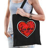 Cadeau tasje valentijn - Love you - zwart katoen - Feest Boodschappentassen