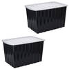 2x Stuks Opbergdozen/organizers met deksel - kunststof - 84 Liter - Opbergbox