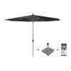 Platinum Riva parasol 3 m. rond - Premium - Faded Black + voet + hoes