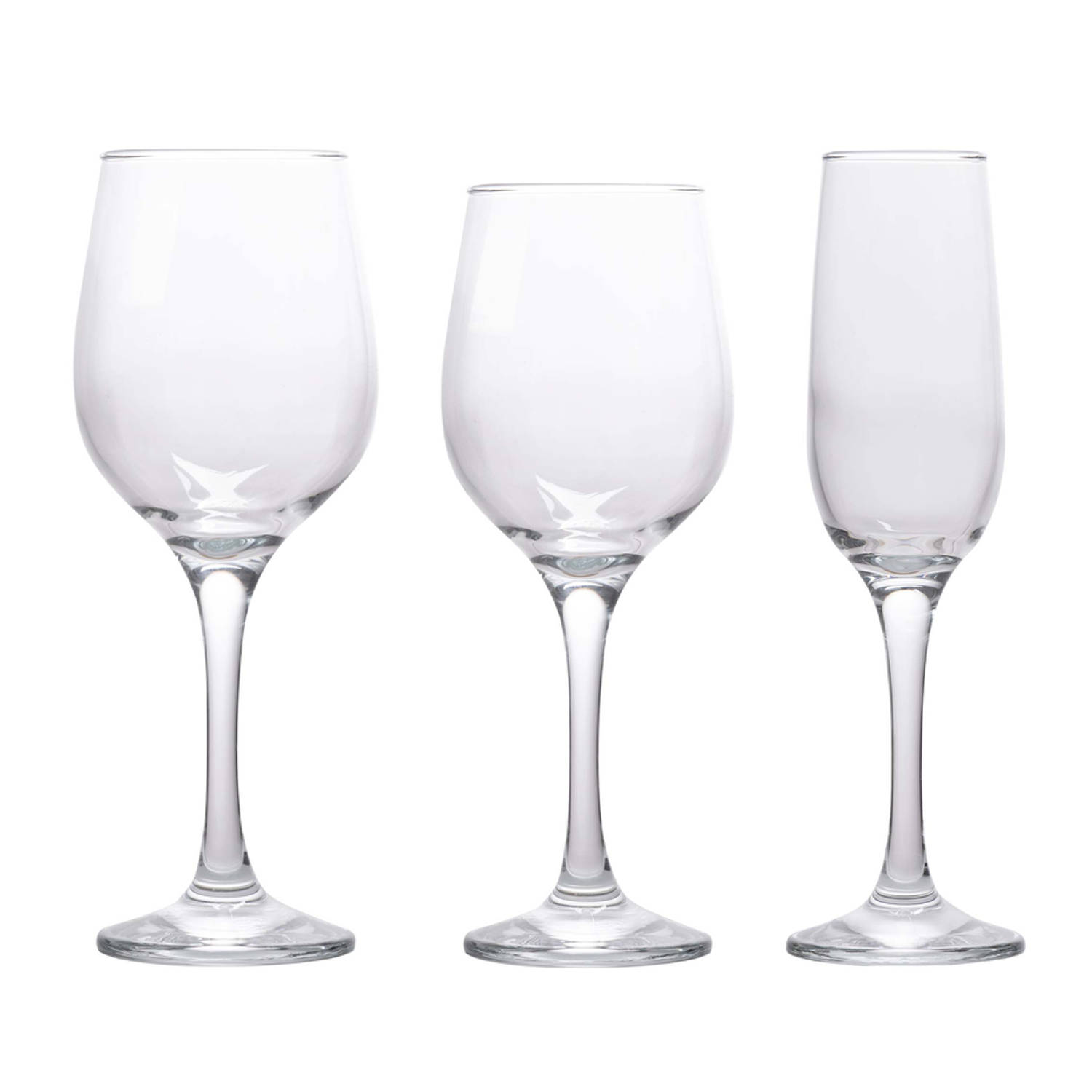 Alpina Glasservies 12 Stuks Rode Wijn- Witte Wijn- Champagne Glazenset
