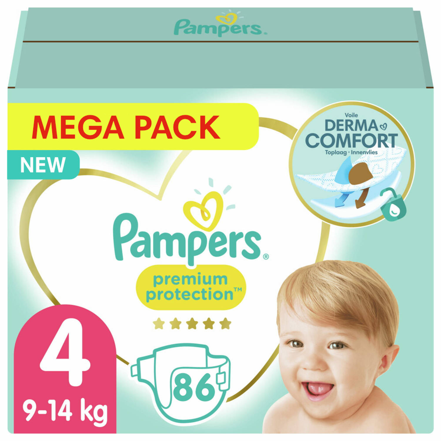 Pampers - Premium Protection - Maat 4 - Mega Pack - 86 luiers