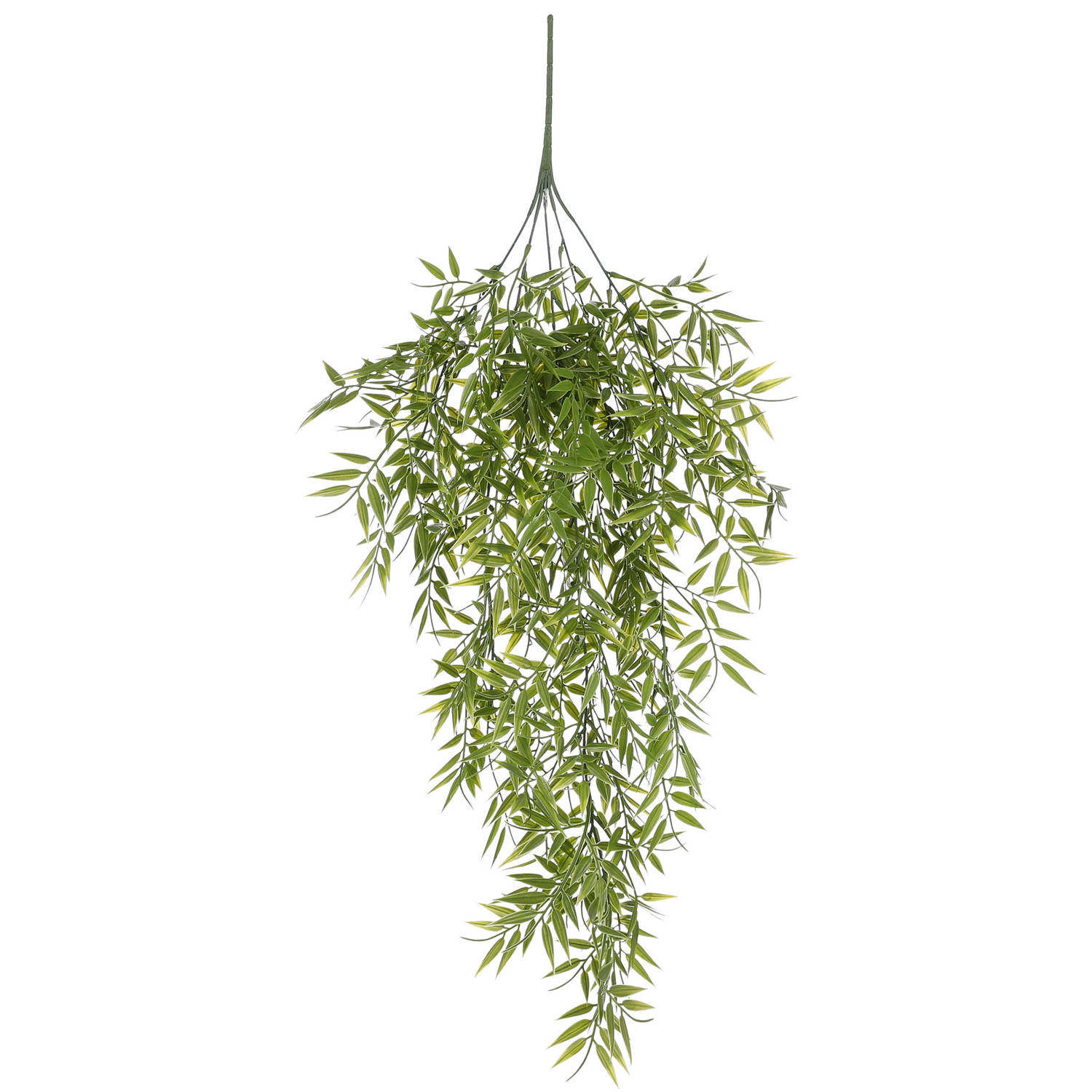 Mica Decorations Bamboe kunstplant/hangplant - groen hangend - 80 x 20 cm