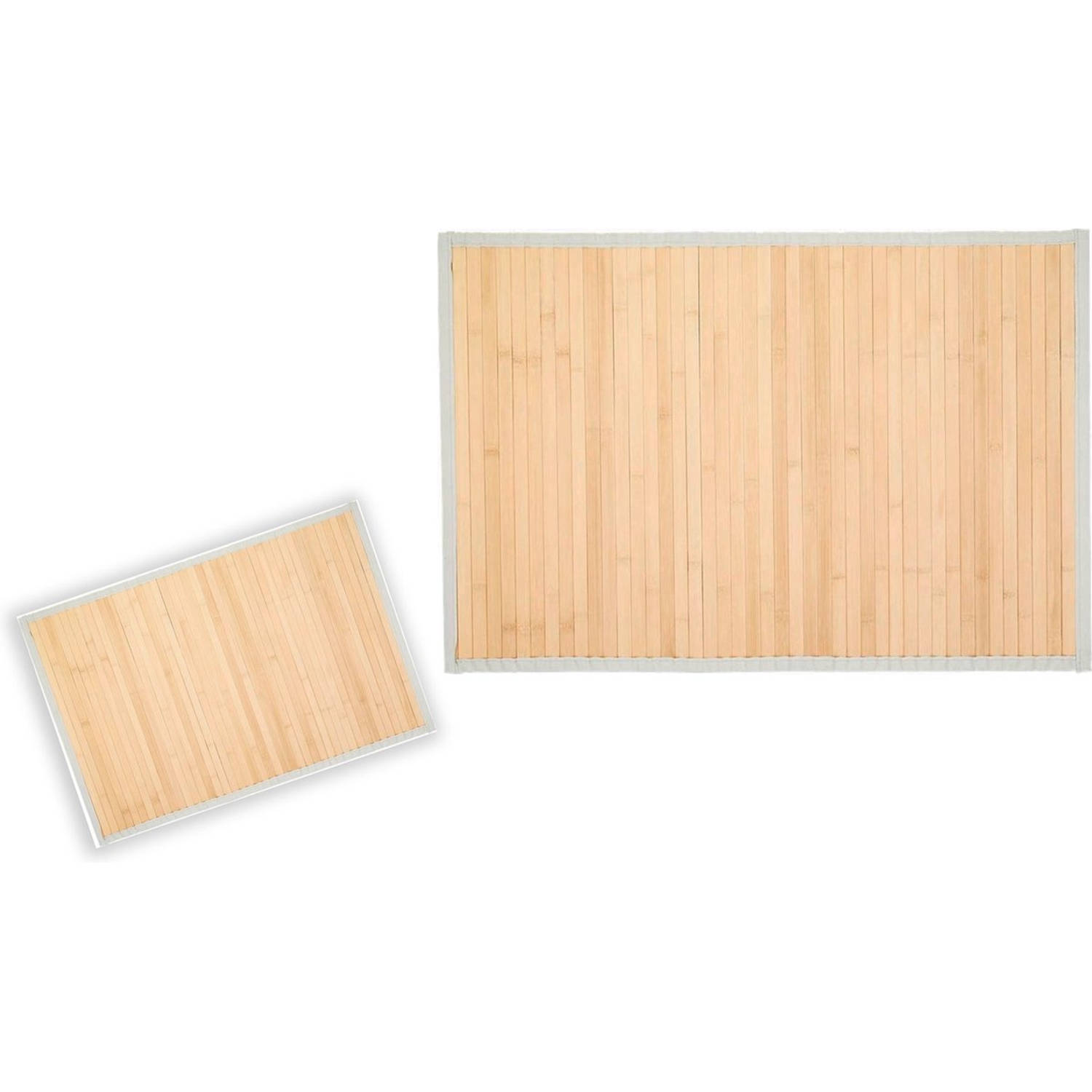 Bamboe badkamer douche sauna en bad mat - 50x75 cm - 1 stuks in de verpakking