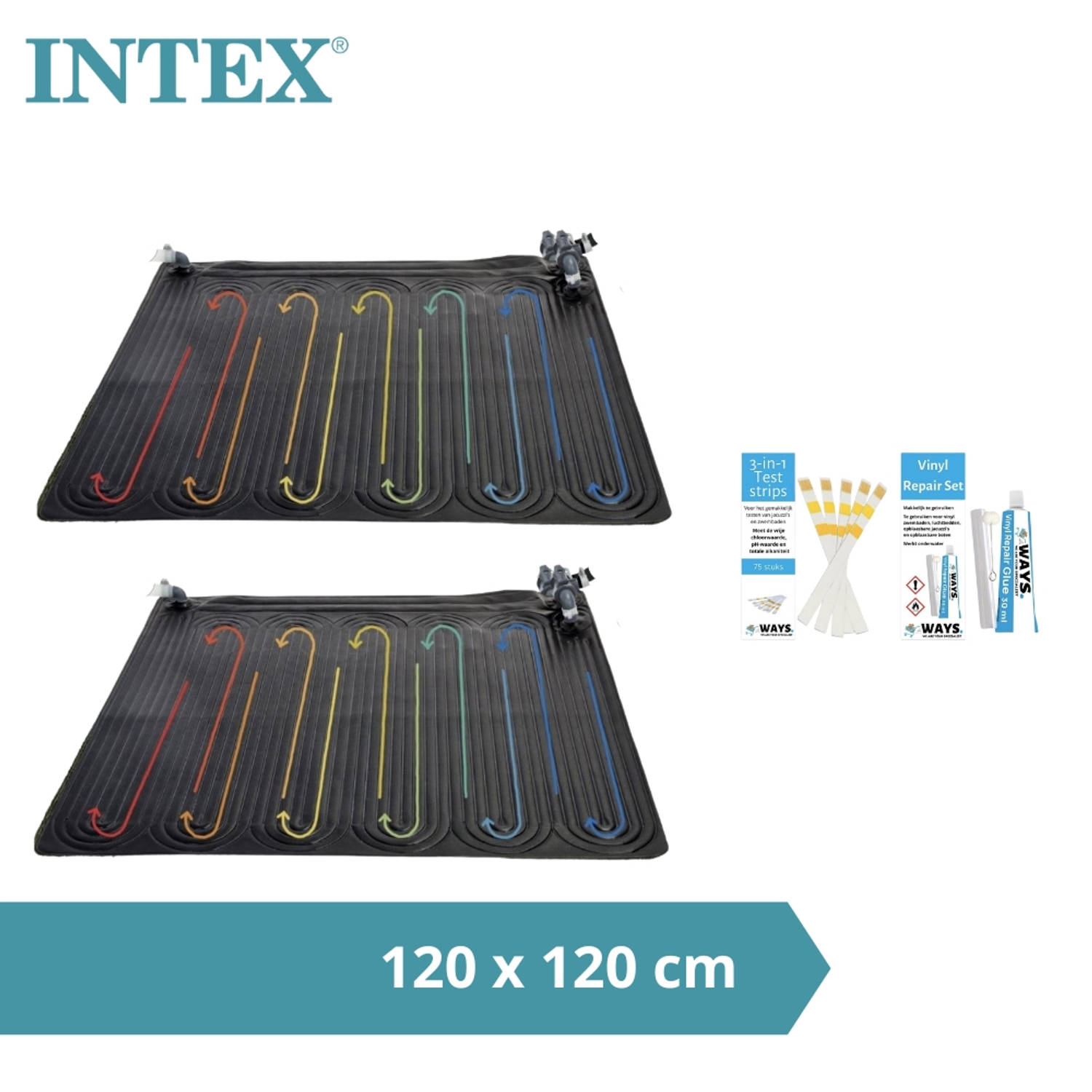Intex Zwembad Verwarming 2x Solarmat & Ways Reparatieset En Teststrips