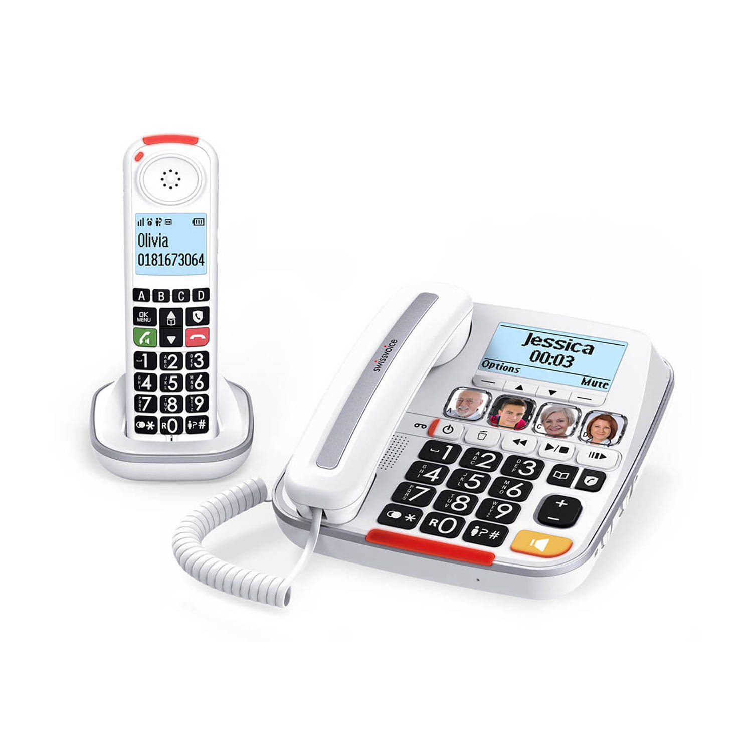 Swissvoice Xtra3355 Combo Vaste Huistelefoon En Draadloze Dect Telefoon Grote Toetsen Foto Toetsen L