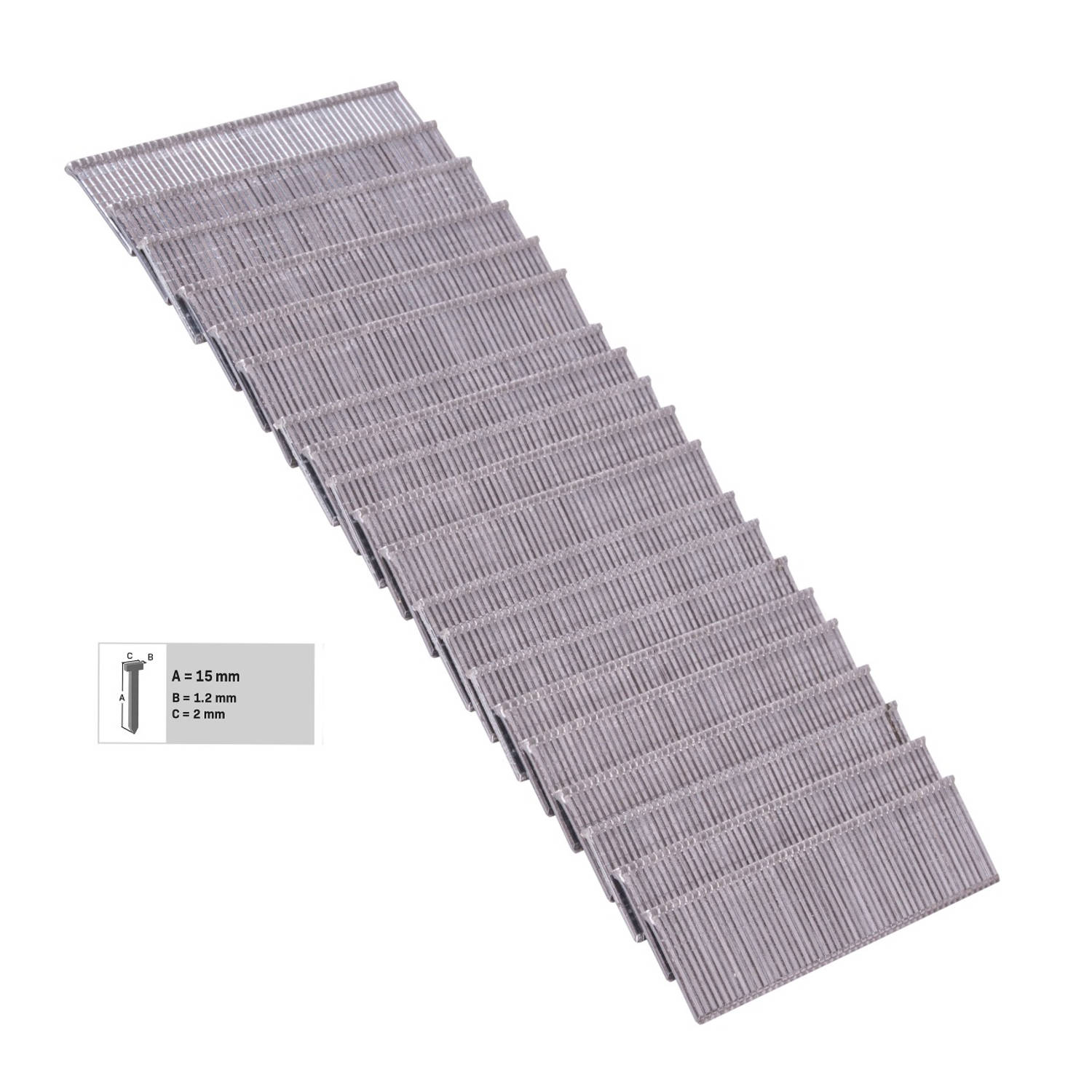 VONROC Spijkers - 1000 stuks - 15MM - Universeel - Voor VONROC ET502AC