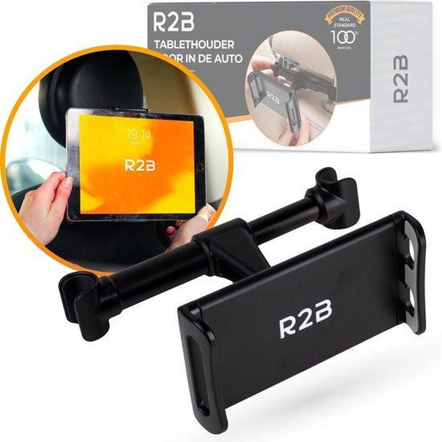 R2b® Stevige Tablet Houder Auto Hoofdsteun Tablethouder Geschikt Voor Tablet En Telefoon Model Apeld