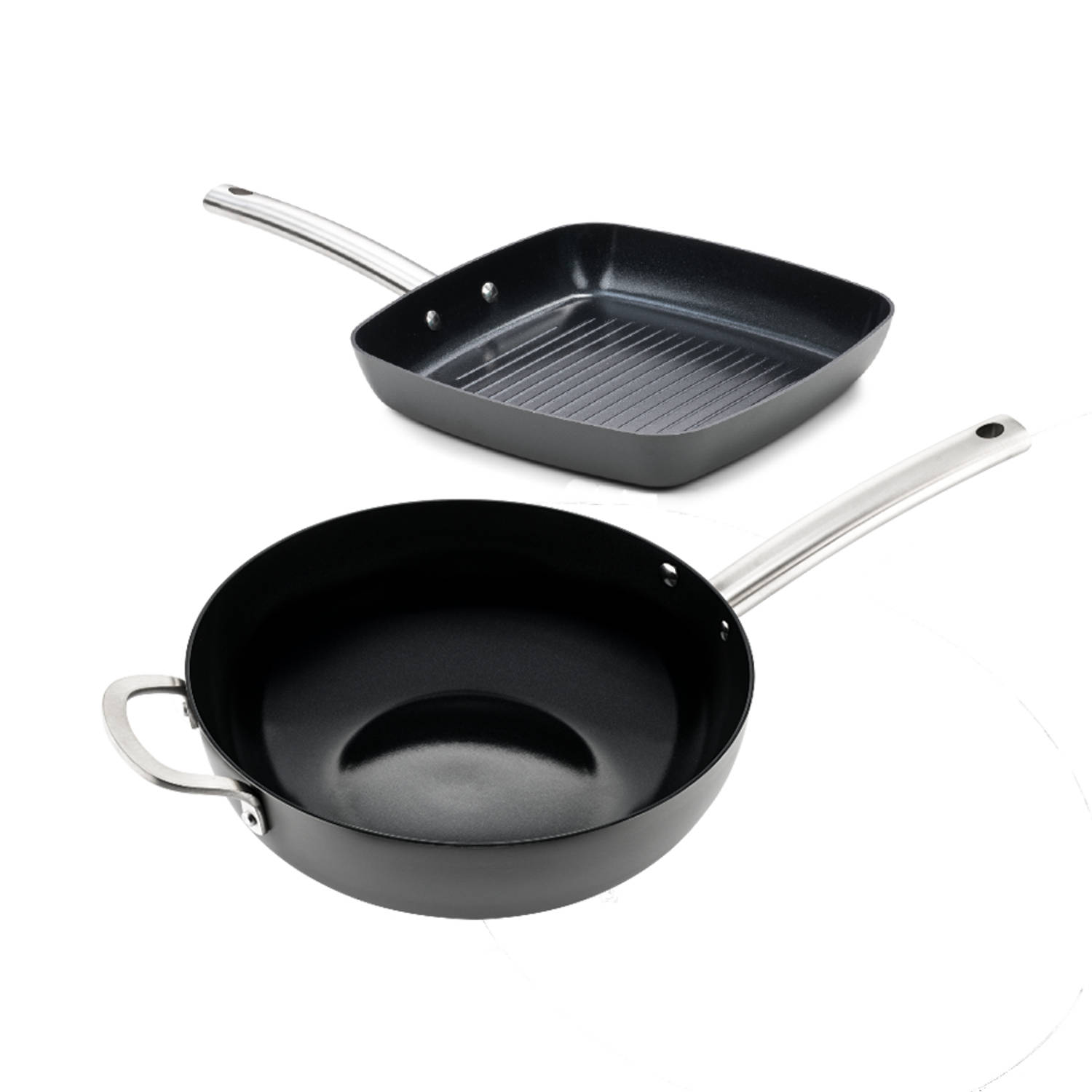 ISENVI Murray Combideal Grillpan en wokpan RVS