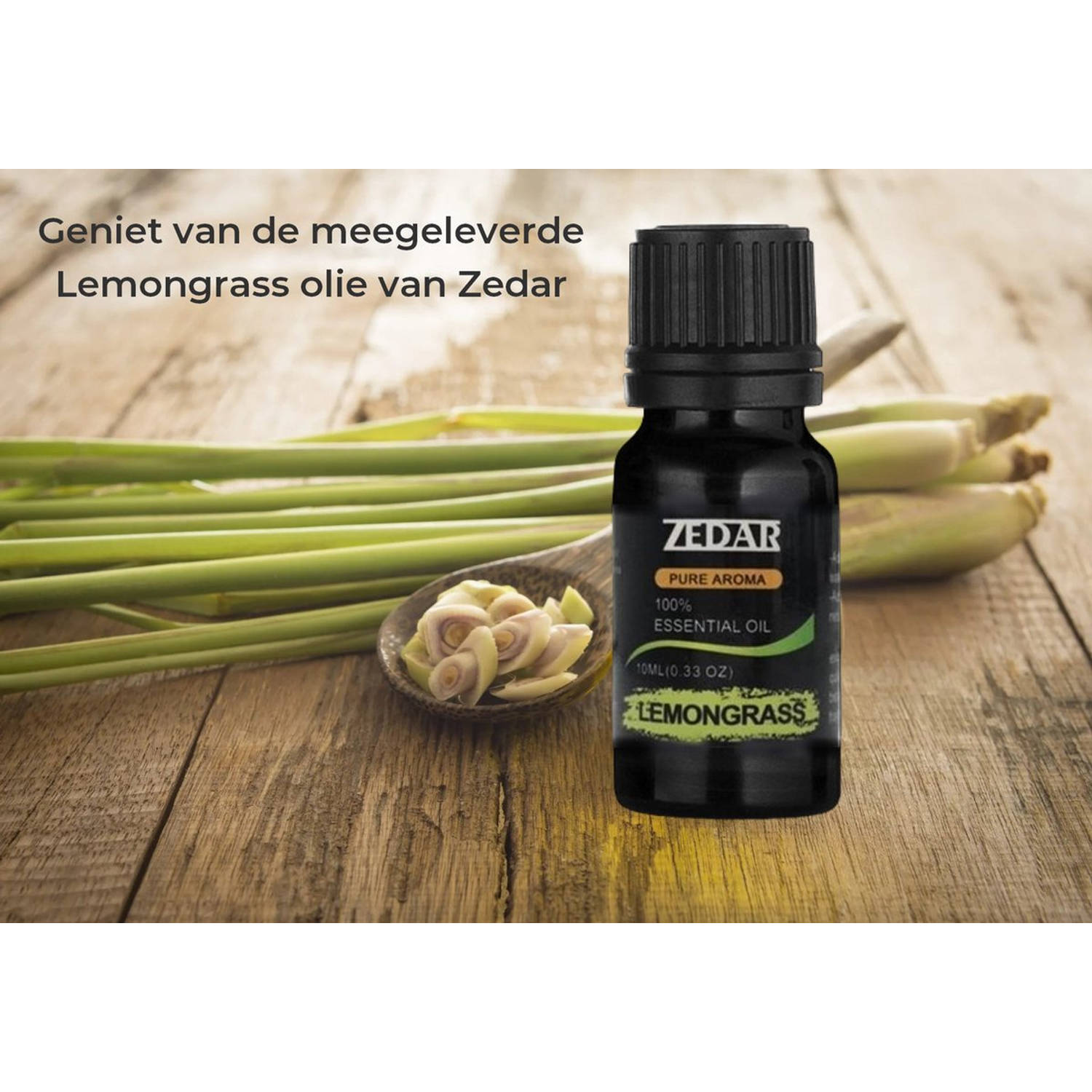 Aroma Diffuser 550ML met Lemongrass Olie - Afstandsbediening - – Geurverspreider - Zedar | Blokker
