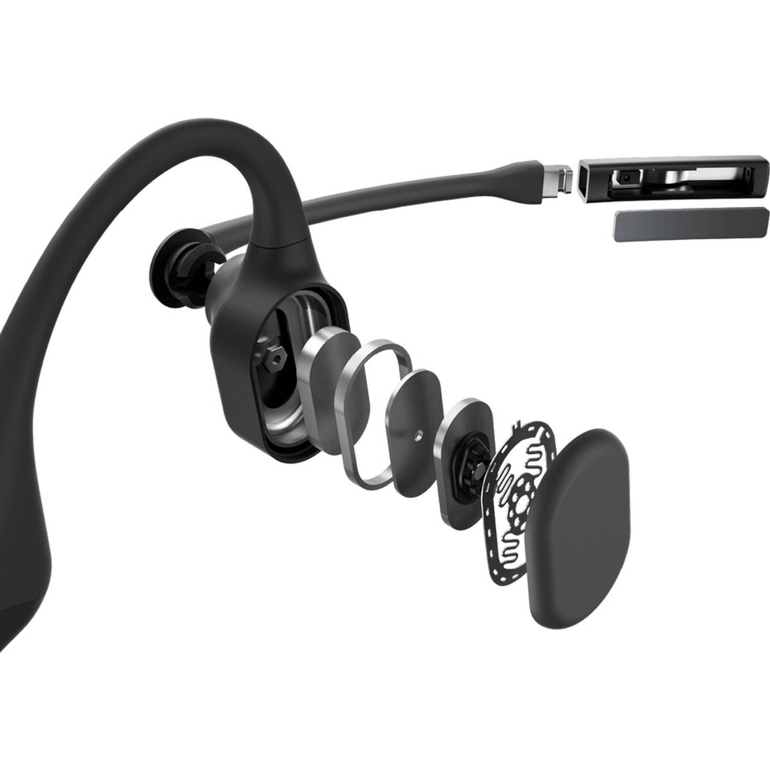 Muildier Kampioenschap Bestrooi Shokz OpenComm draadloze Bluetooth-headset met microfoon, Beengeleiding,  open-ear Bluetooth 5.0-koptelefoon | Blokker