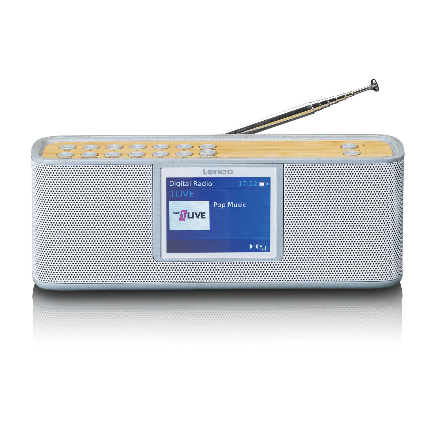 Lenco PDR-046GY - Eco DAB Radio met Bluetooth - Wit/Bamboe