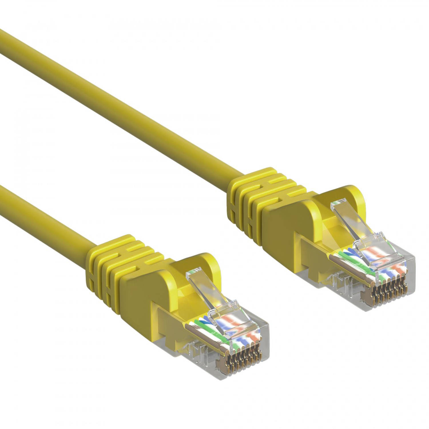 Cat 5e - U/UTP - Netwerkkabel - Patchkabel - Internetkabel - 1 Gbps - 0.5 meter - Geel - Allteq