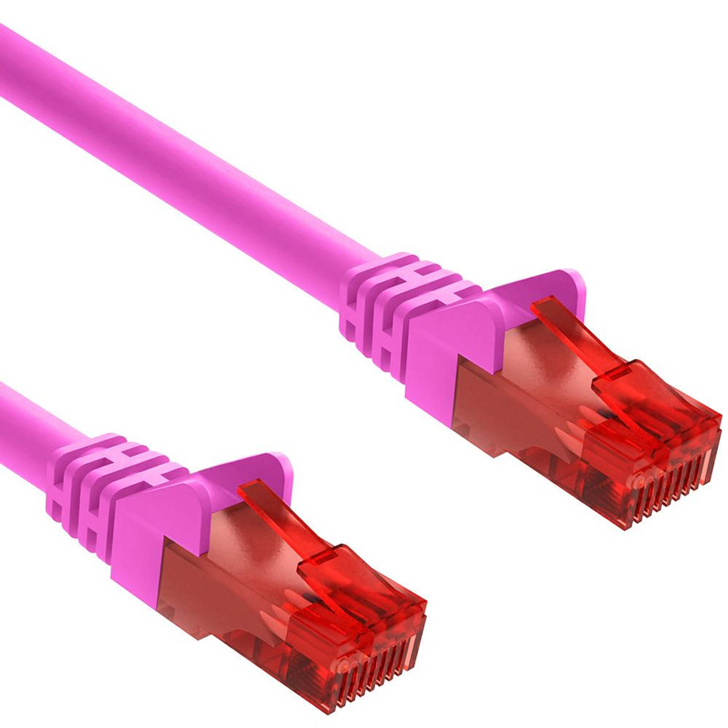 Cat 6 - U/UTP - Netwerkkabel - Patchkabel - Internetkabel - 10 Gbps - 1 meter - Roze - Allteq
