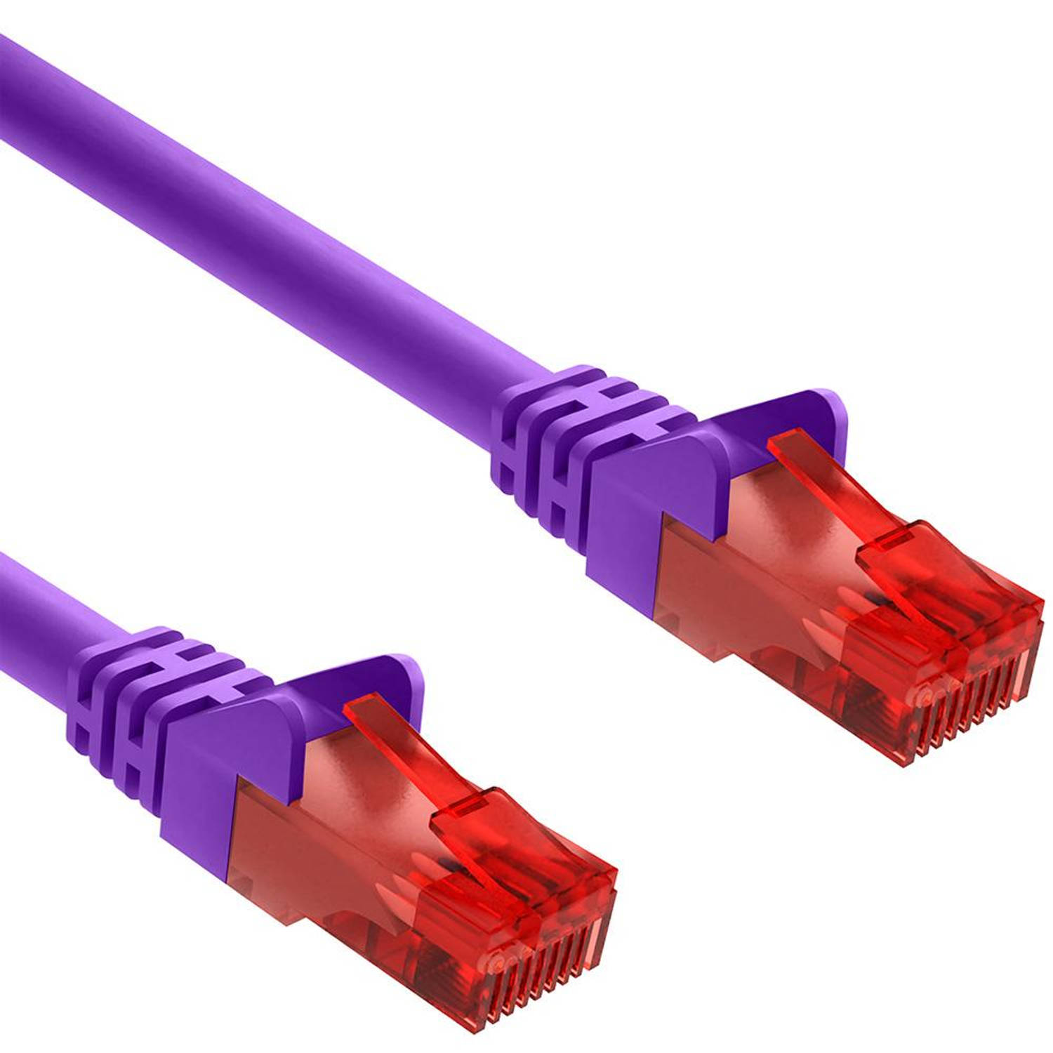 Cat 6 - U/UTP - Netwerkkabel - Patchkabel - Internetkabel - 10 Gbps - 0.25 meter - Paars - Allteq