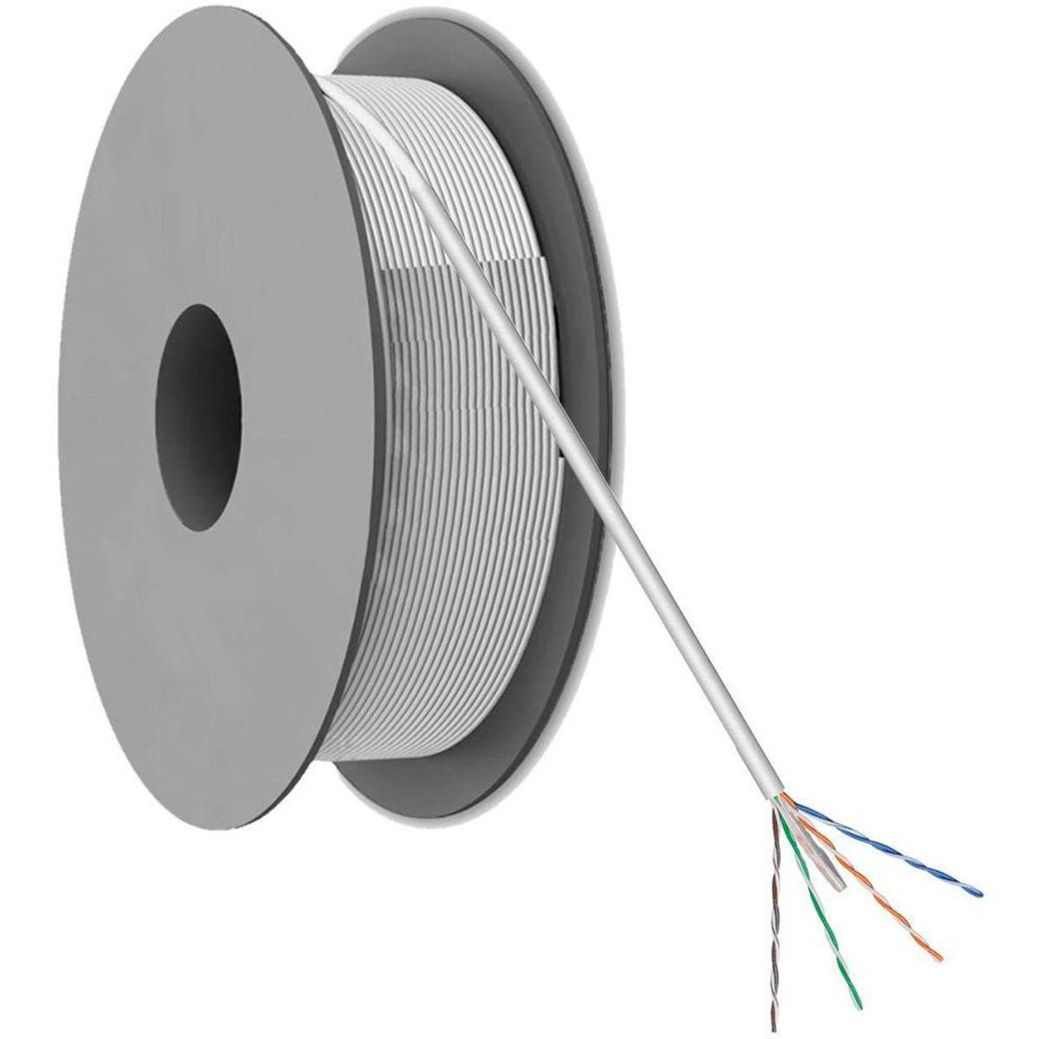 Netwerkkabel - Cat 5e - F/UTP - Flexibele kern - CCA - 5.3mm - 100 meter - PVC - Op rol - Grijs - Allteq