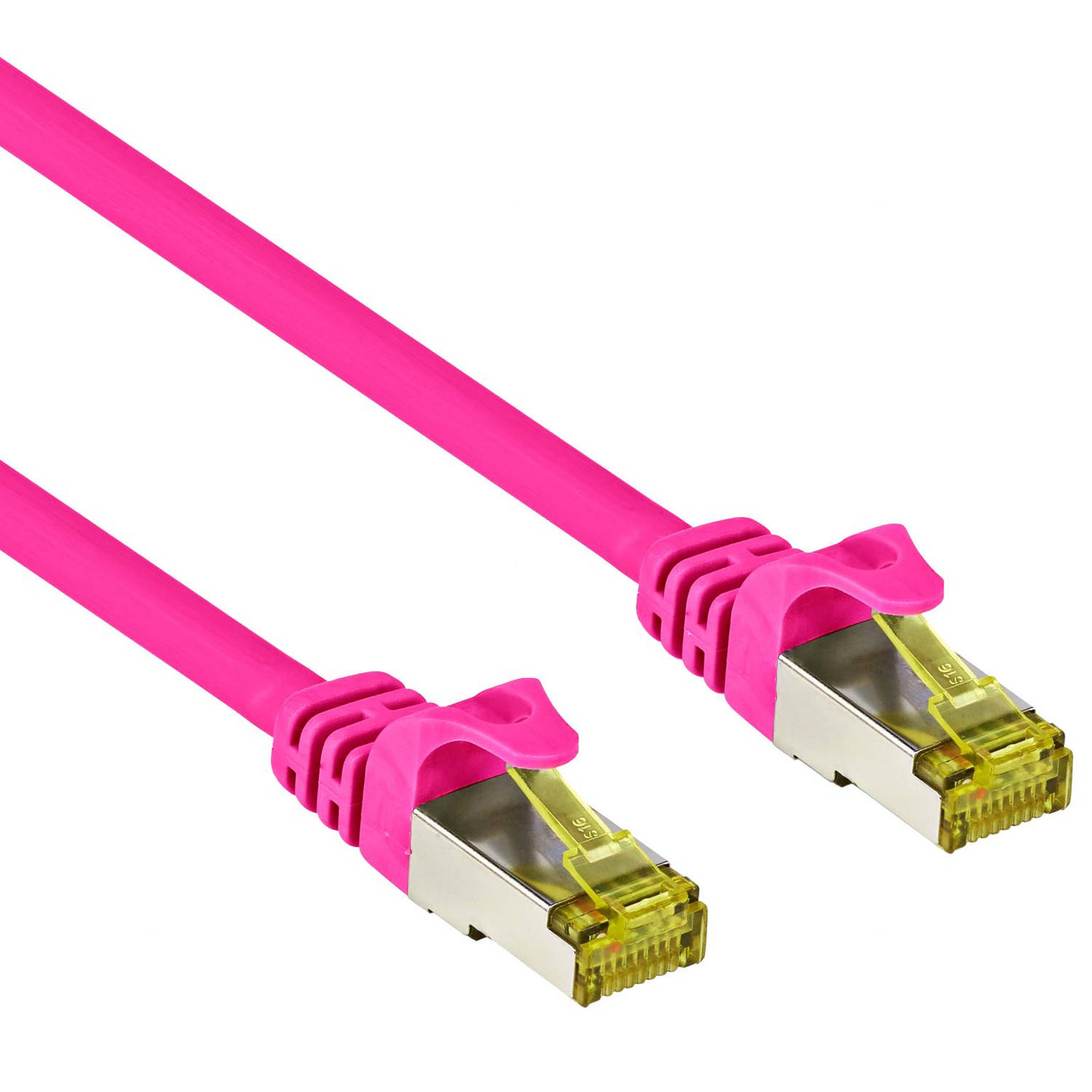 Cat 7 - S/FTP - Netwerkkabel - Patchkabel - Afgeschermd - 10 Gbps - 0.5 meter - Roze - Allteq